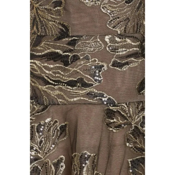 NWT Bronx & Banco Gold Floral Lace Mini Dress $650 - Picture 7 of 14